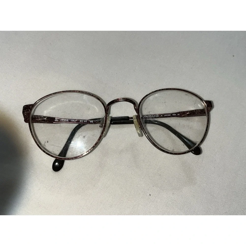 Luxottica 402 Eye Glasses Round Burgundy Tortoise Shell Carbomahogany 47-20-140